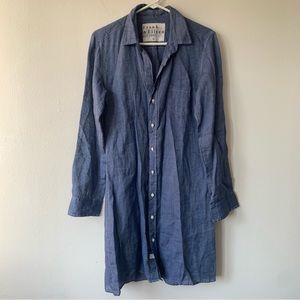 Frank & Eileen Mary Long Sleeve Button Collar Shirt Linen Dress
